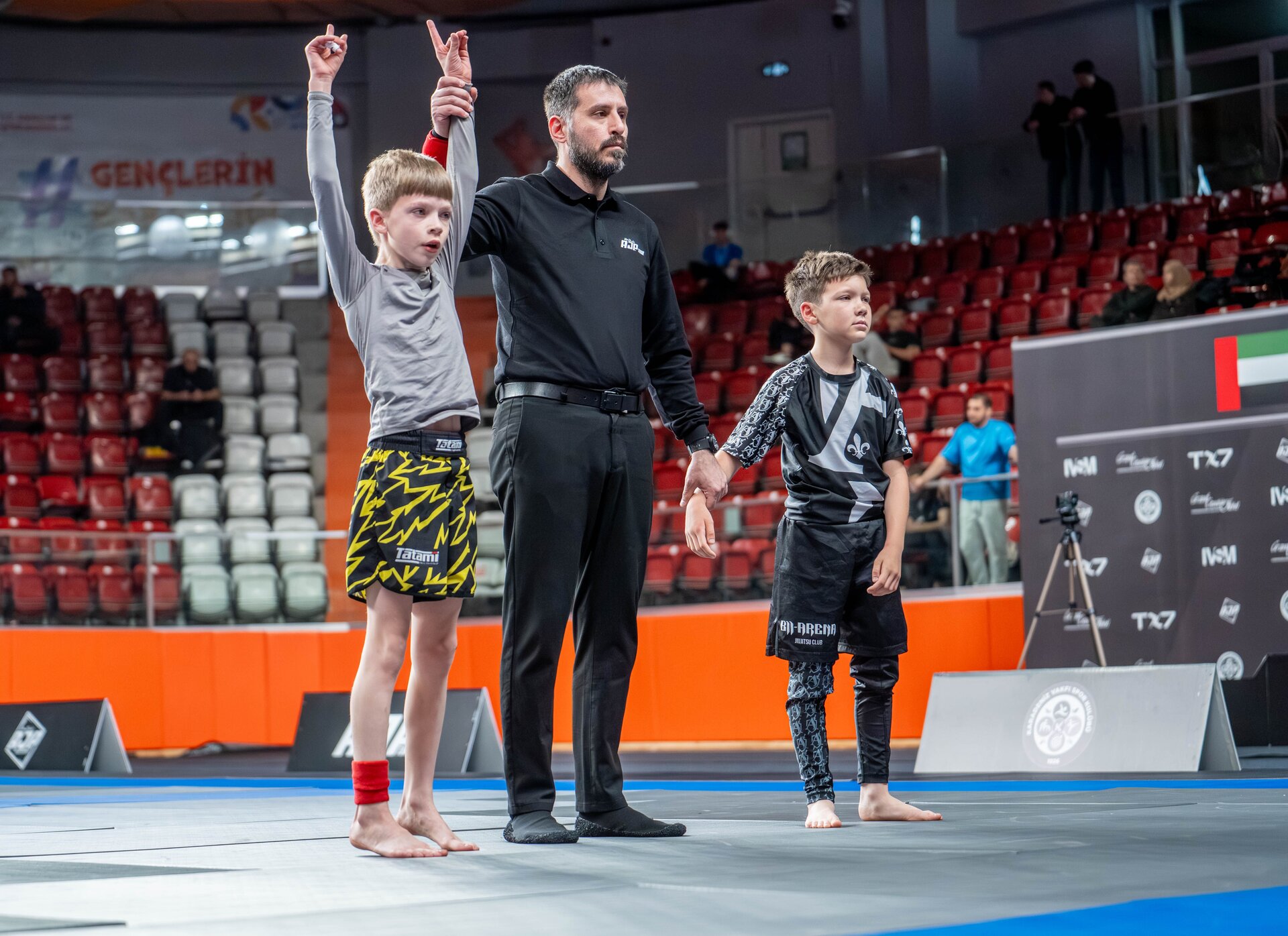 Child celebrating a tournament win