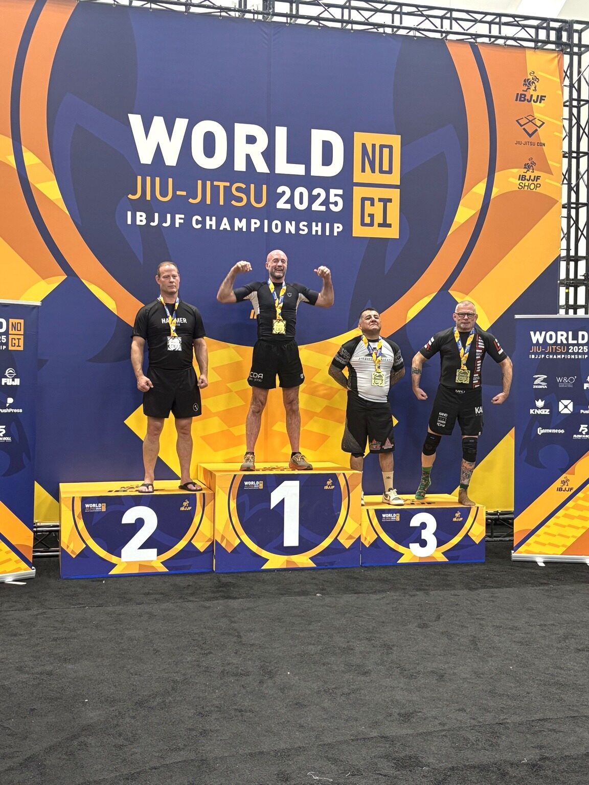 Frank Burczynski on the IBJJF No-Gi Worlds podium